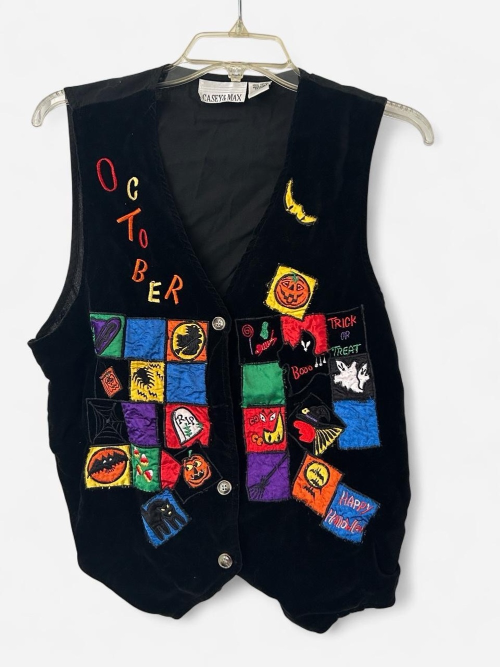 Casey & Max 1990s black velvet Halloween vest